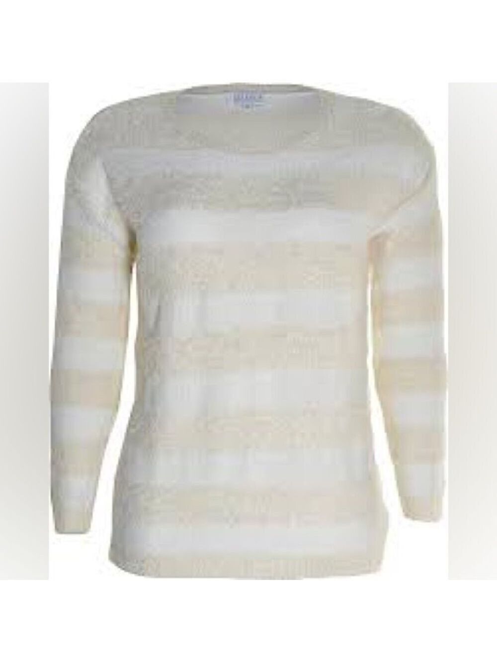 Joseph A. Striped Eyelash Long Sleeve Sweater